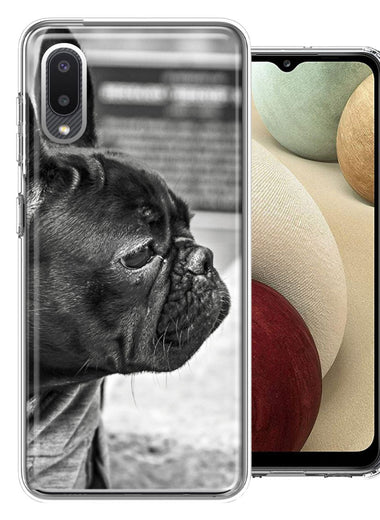 Samsung Galaxy A02 Black French Bulldog Double Layer Phone Case Cover