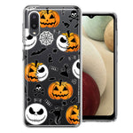 Samsung Galaxy A02 Halloween Jack-O-Lantern Pumpkin Skull Spooky Design Double Layer Phone Case Cover