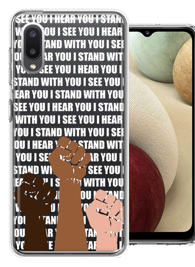 Samsung Galaxy A02 BLM Equality Stand With You Double Layer Phone Case Cover