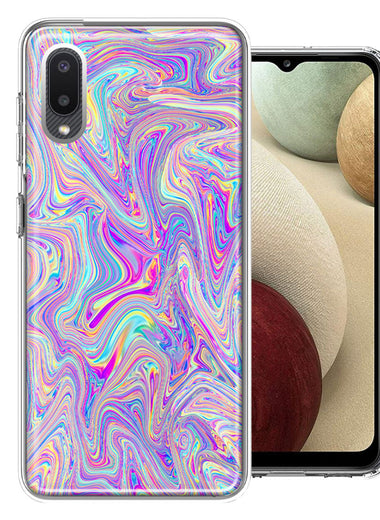 Samsung Galaxy A02 Paint Swirl Double Layer Phone Case Cover