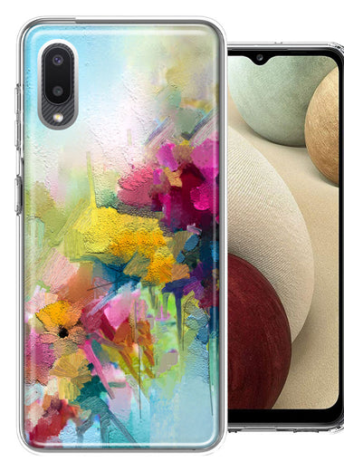 For Samsung Galaxy A02 Watercolor Flowers Abstract Spring Colorful Floral Painting Phone Case Cover