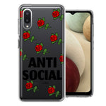 Samsung Galaxy A02 Anti Social Roses Design Double Layer Phone Case Cover
