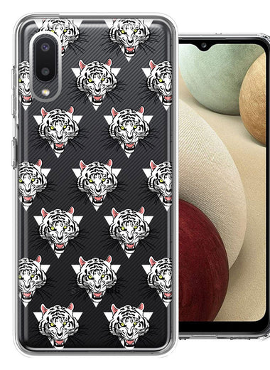 Samsung Galaxy A02 Fierce Tiger Polkadots Design Double Layer Phone Case Cover