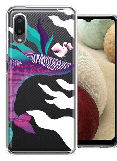 Samsung Galaxy A02 Mystic Floral Whale Design Double Layer Phone Case Cover