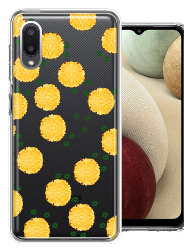 Samsung Galaxy A02 Tropical Pineapples Polkadots Design Double Layer Phone Case Cover