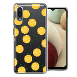 Samsung Galaxy A02 Tropical Pineapples Polkadots Design Double Layer Phone Case Cover