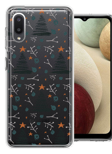 Samsung Galaxy A02 Holiday Christmas Trees Design Double Layer Phone Case Cover