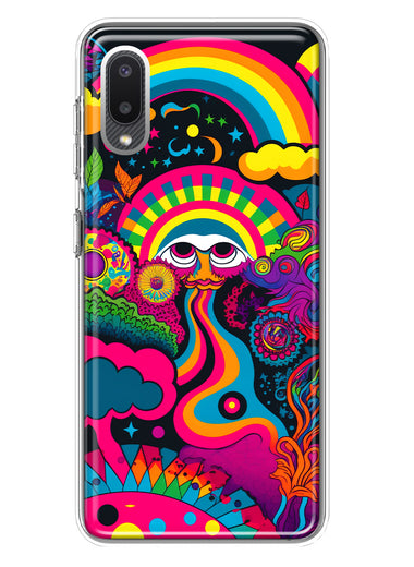 Samsung Galaxy A02 Psychedelic Trippy Hippie Night Walk Hybrid Protective Phone Case Cover