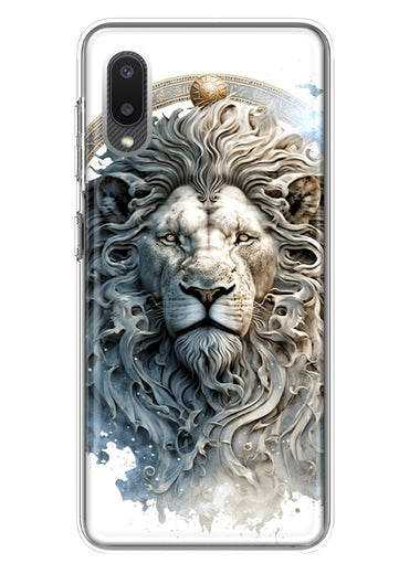 Samsung Galaxy A02 Abstract Lion Sculpture Hybrid Protective Phone Case Cover