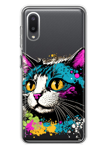Samsung Galaxy A02 Cool Cat Oil Paint Pop Art Hybrid Protective Phone Case Cover