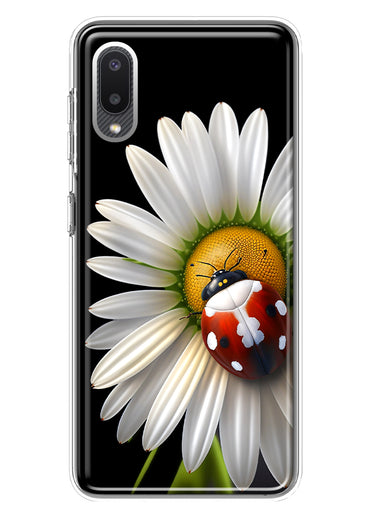 Samsung Galaxy A02 Cute White Daisy Red Ladybug Double Layer Phone Case Cover