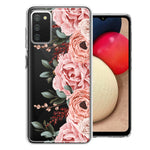 For Samsung Galaxy A02S Blush Pink Peach Spring Flowers Peony Rose Phone Case Cover