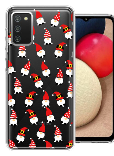 Samsung Galaxy A02S Cute Red Christmas Holiday Santa Gnomes Design Double Layer Phone Case Cover