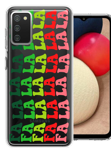 Samsung Galaxy A02S Deck The Halls Christmas Carol Falala Festive Lyric Vintage 70s Letters Double Layer Phone Case Cover