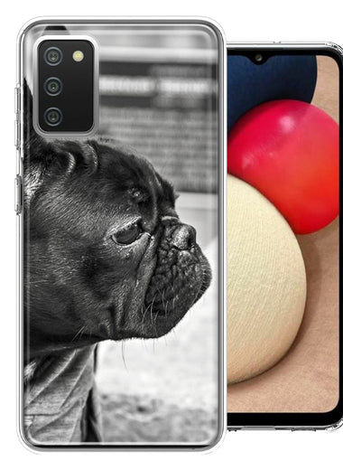 Samsung Galaxy A02S Black French Bulldog Double Layer Phone Case Cover