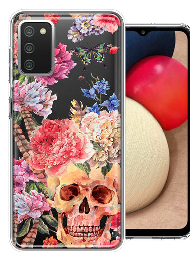 For Samsung Galaxy A02S Indie Spring Peace Skull Feathers Floral Butterfly Flowers Phone Case Cover