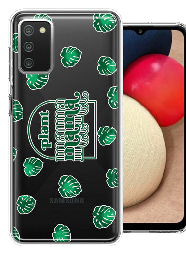 Samsung Galaxy A03S Plant Mama Houseplant Lover Monstera Tropical Leaf Green Design Double Layer Phone Case Cover