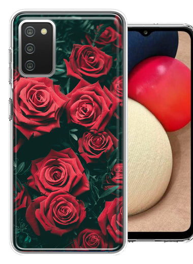 Samsung Galaxy A02S Red Roses Double Layer Phone Case Cover