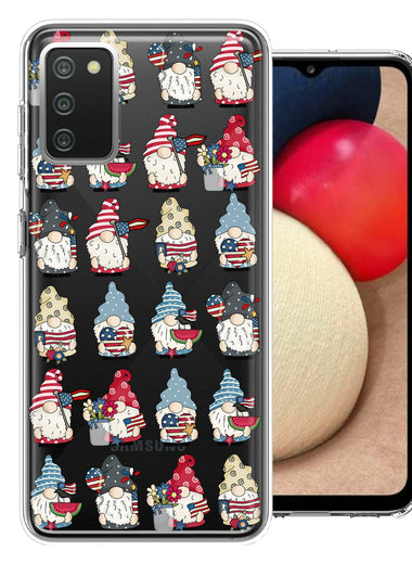Samsung Galaxy A03S USA Fourth Of July American Summer Cute Gnomes Patriotic Parade Double Layer Phone Case Cover