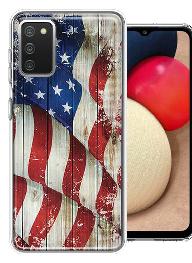 Samsung Galaxy A02S Vintage USA Flag Double Layer Phone Case Cover