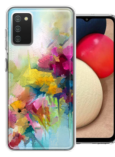 For Samsung Galaxy A02S Watercolor Flowers Abstract Spring Colorful Floral Painting Phone Case Cover