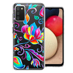 For Samsung Galaxy A02S Bright Colors Rainbow Water Lilly Floral Phone Case Cover