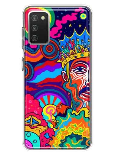 Samsung Galaxy A02S Neon Rainbow Psychedelic Indie Hippie Indie King Hybrid Protective Phone Case Cover