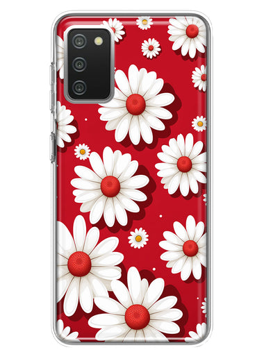 Samsung Galaxy A02S Cute White Red Daisies Polkadots Double Layer Phone Case Cover
