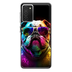 Samsung Galaxy A03S Neon Rainbow Glow Bulldog Hybrid Protective Phone Case Cover