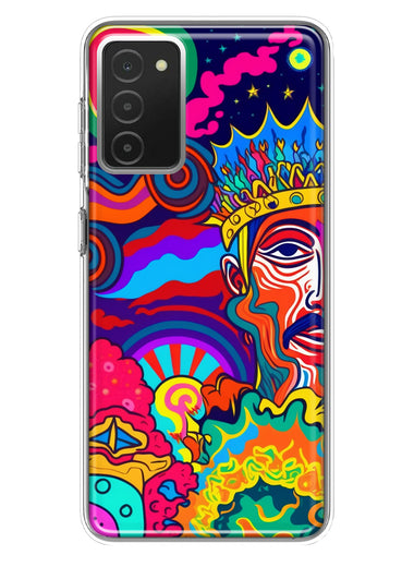 Samsung Galaxy A03S Neon Rainbow Psychedelic Indie Hippie Indie King Hybrid Protective Phone Case Cover
