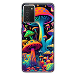 Samsung Galaxy A03S Neon Rainbow Psychedelic Indie Hippie Mushrooms Hybrid Protective Phone Case Cover