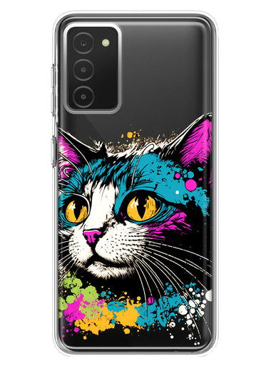 Samsung Galaxy A03S Cool Cat Oil Paint Pop Art Hybrid Protective Phone Case Cover