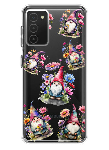 Samsung Galaxy A03S Cute Pink Purple Cosmos Flowers Gnomes Spring Floral Double Layer Phone Case Cover