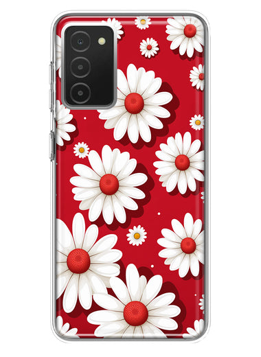 Samsung Galaxy A03S Cute White Red Daisies Polkadots Double Layer Phone Case Cover