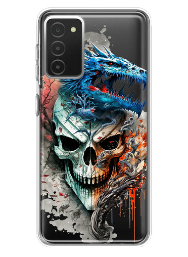 Samsung Galaxy A03S Fantasy Blue Dragon Dream Skull Double Layer Phone Case Cover