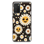 Samsung Galaxy A03S Cute Smiley Face White Daisies Double Layer Phone Case Cover