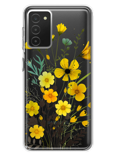 Samsung Galaxy A03S Yellow Summer Flowers Floral Hybrid Protective Phone Case Cover