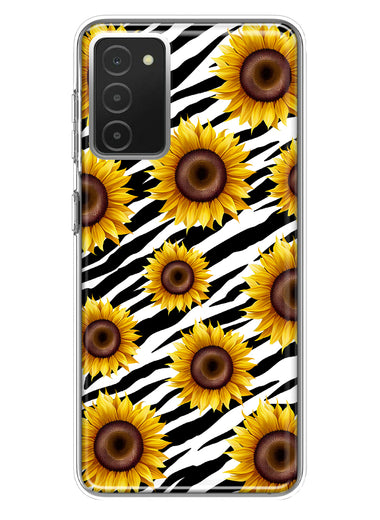 Samsung Galaxy A03S White Zebra Sunflowers Polkadots Double Layer Phone Case Cover