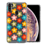 Samsung Galaxy A11 Groovy Gradient Retro Color Flowers Double Layer Phone Case Cover