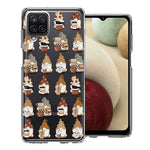 Samsung Galaxy A12 Cute Morning Coffee Lovers Gnomes Characters Drip Iced Latte Americano Espresso Brown Double Layer Phone Case Cover