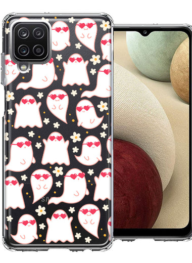 Samsung Galaxy A12 Floating Heart Glasses Love Ghosts Vaneltines Day Cutie Daisy Double Layer Phone Case Cover