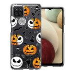 Samsung Galaxy A12 Halloween Jack-O-Lantern Pumpkin Skull Spooky Design Double Layer Phone Case Cover