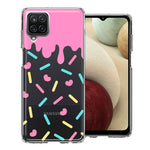 Samsung Galaxy A12 Pink Drip Frosting Cute Heart Sprinkles Kawaii Cake Design Double Layer Phone Case Cover