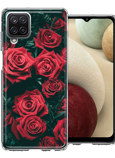 Samsung Galaxy A12 Red Roses Double Layer Phone Case Cover