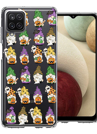 Samsung Galaxy A12 Spooky Halloween Gnomes Cute Characters Holiday Seasonal Pumpkins Candy Ghosts Double Layer Phone Case Cover