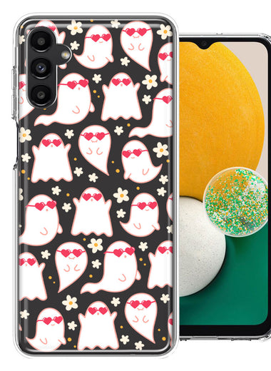 Samsung Galaxy A13 Floating Heart Glasses Love Ghosts Vaneltines Day Cutie Daisy Double Layer Phone Case Cover