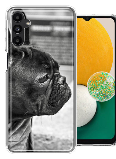 Samsung Galaxy A13 Black French Bulldog Double Layer Phone Case Cover