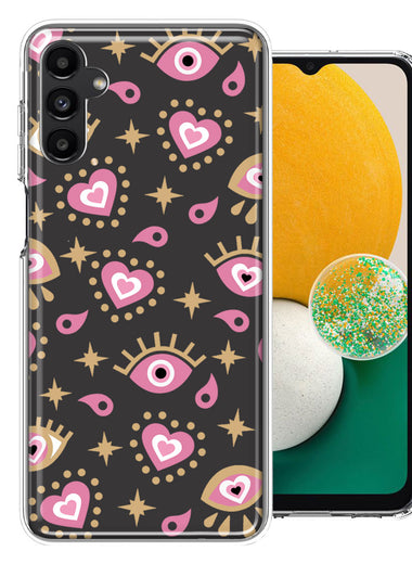 Samsung Galaxy A13 Pink Evil Eye Lucky Love Law Of Attraction Design Double Layer Phone Case Cover
