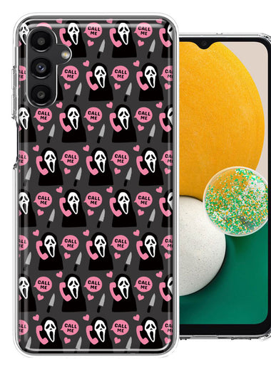 Samsung Galaxy A13 Pink Horror Valentine Character Ghostface Boyfriend Call Me Hearts Double Layer Phone Case Cover