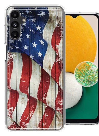 Samsung Galaxy A13 Vintage USA Flag Double Layer Phone Case Cover